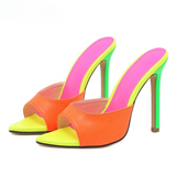 Ginger Neon Color Block High Heel Sandals
