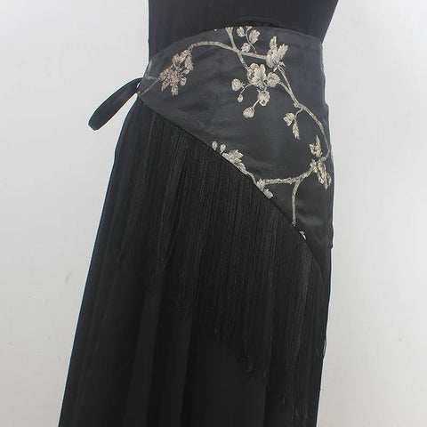 Silk Embroidery Tassel Cummerbund Belt