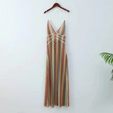 Josephine Zigzag Crochet Maxi Halter Dress