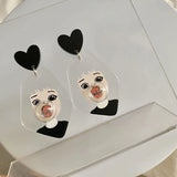 Bubble Gum Girls Heart Drop Earrings