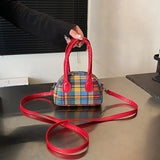 Julia Flannel Plaid Mini Bowling Bag