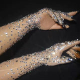Noelia Luxe Rhinestones Mesh Gloves