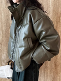 Vilma Faux Leather Puffer Jacket