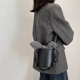 Manon Check Bow Tie Barrel Bag