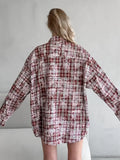 Wella Oversized Stained Effect Plaid Shirts