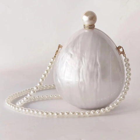 Odette Pearl Acrylic Egg Clutch Bag