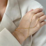 Chaya Gold Bead Chain Hand Bracelet