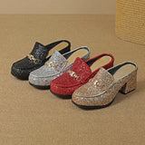 Misty Glitter Metallic Clog Mules