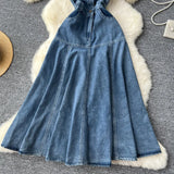 Jules Butterfly Sleeve Maxi Denim Dress