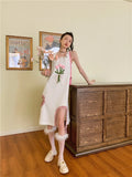 Cassi Tulip Embroidery Sleeveless Dress