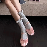 Chic Bow Tie Ribbed Cotton Socks