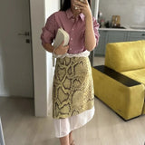 Teomi Snakeskin Print Pencil Skirts