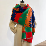 Luxe Colorful Camouflage Cashmere Shawl Scarves