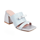 Karla Bow Tie Serpentine Mule Sandals