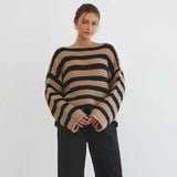 Anneli Striped Knit Oversized Sweater