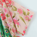 Daliah Peacock Floral Boho Kimono Robe