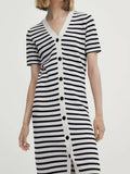 Karina Stripe Button Down Knit Dress