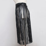 Nadine Faux Leather Tassel Skirt Belt