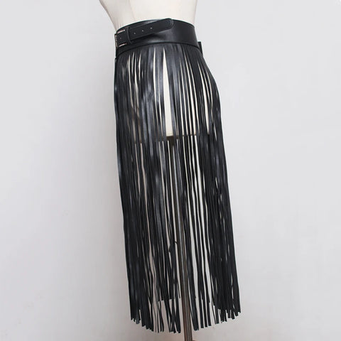 Nadine Faux Leather Tassel Skirt Belt – watereverysunday Nadine Faux Leather Tassel Skirt Belt – watereverysunday