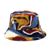 Colorful Prints Faux Fur Bucket Hats