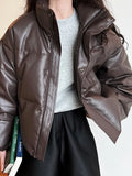 Vilma Faux Leather Puffer Jacket