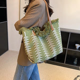Lydia Boho Fringed Large Woven Tote Bag