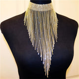 Crystal Tassel Choker Necklace