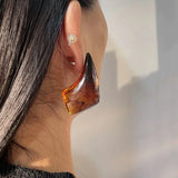 Geometric Resin Stud Earring