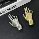 Metallic Hands Brooches - Gold or Silver