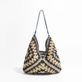 Esperanza Stripe Bohemian  Straw Hobo Bags  