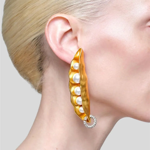 Catalina Pearl Peas Pod Drop Earrings