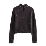 Yelena Pearl Appliques Knit Sweater