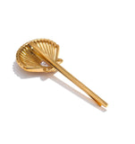 CZ Metal Shell Bobby Pin Hair Clip