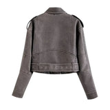 Sia Distressed Look Biker Jackets