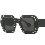 Tomei Rhinestone Square Sunglasses
