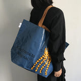 Cat Print Glossy Plastic Shopper Tote