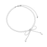 Chic Pearl Bow Knot Choker Necklace
