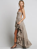 Zelda Open Back Halter Maxi Dress