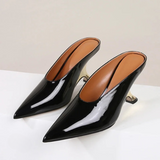 Viola Pointed Toe Tulip Mule Pumps