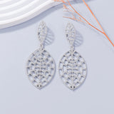 Crystal Leaf Web Drop Earrings