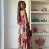 Rosalie Floral Print Strapless Maxi Dress