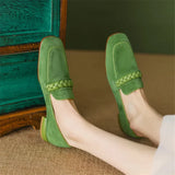 Mariana French Braids Suede Loafers