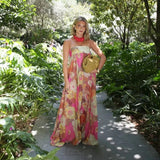 Rosalie Floral Print Strapless Maxi Dress