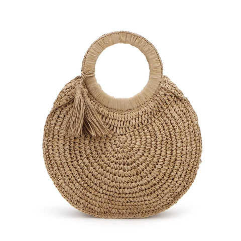 Aranza Round Tassel Straw Totes