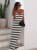 Maya Striped Terry Halter Dress