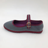 Sobia Velour Color Block Trim Ballet Flats