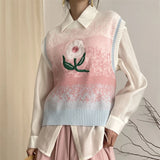 Amanda Flower Applique Knit Vest