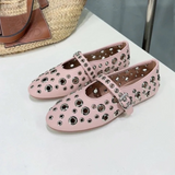 Calla Rhinestone Rivet Ballet Flats