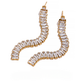 Dania Long CZ Rhinestone Tassel Earrings