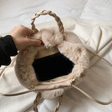 Kiania Faux Mink Pumpkin Bag